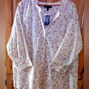 NWT Lane Bryant Blouse Pink with Flowers Size 26/28
